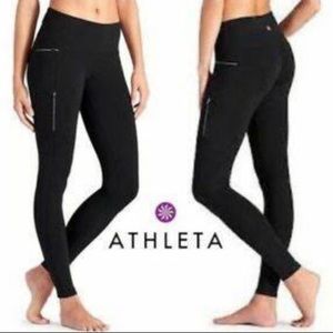 Athleta Black Zipper Yoga Leggings Size XS